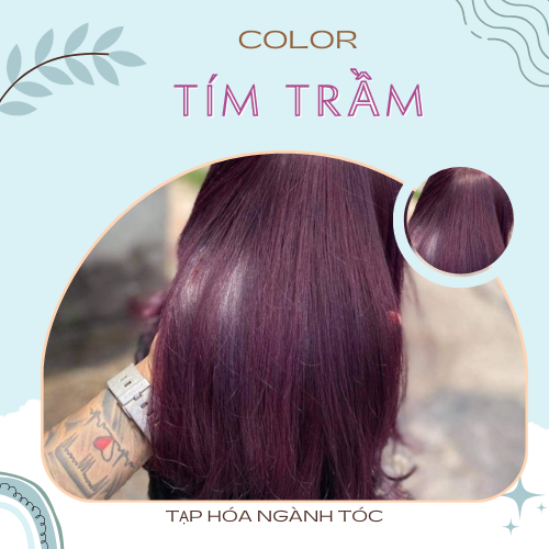 Thuốc nhuộm tóc màu Tím Trầm + kèm oxi