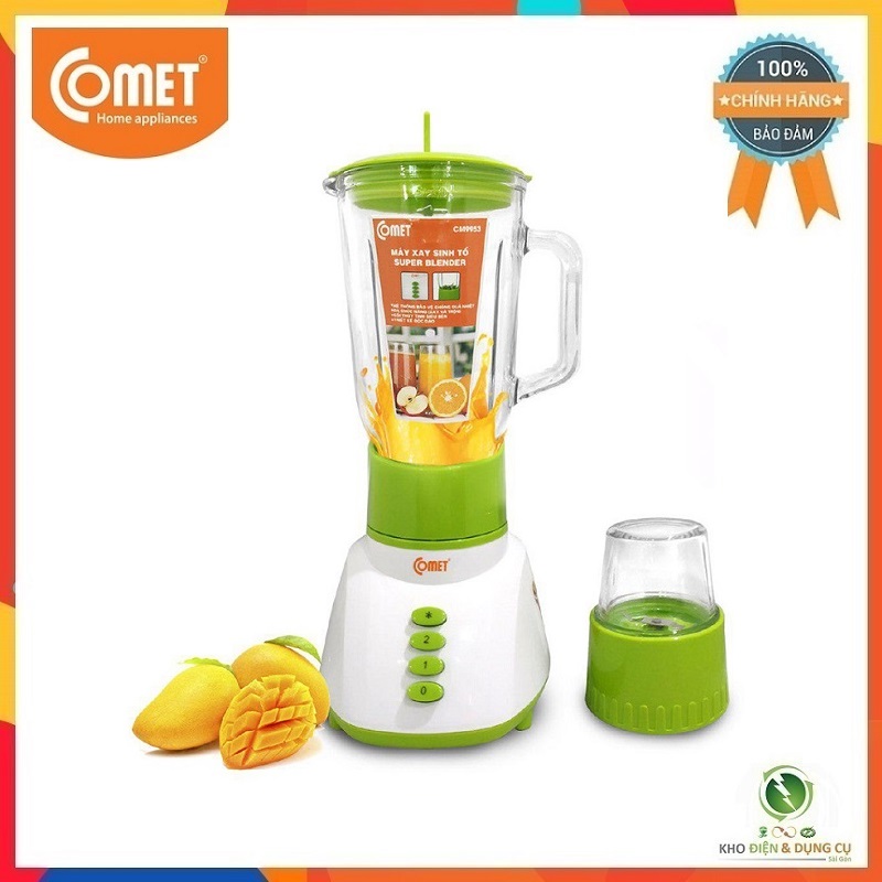 MÁY XAY SINH TỐ 2 LY THỦY TINH COMET CM9953 SIÊU BỀN ( 1.25 LÍT - BẢO VỆ QUÁ NHIỆT, AN TOÀN KHI SỬ DỤNG )