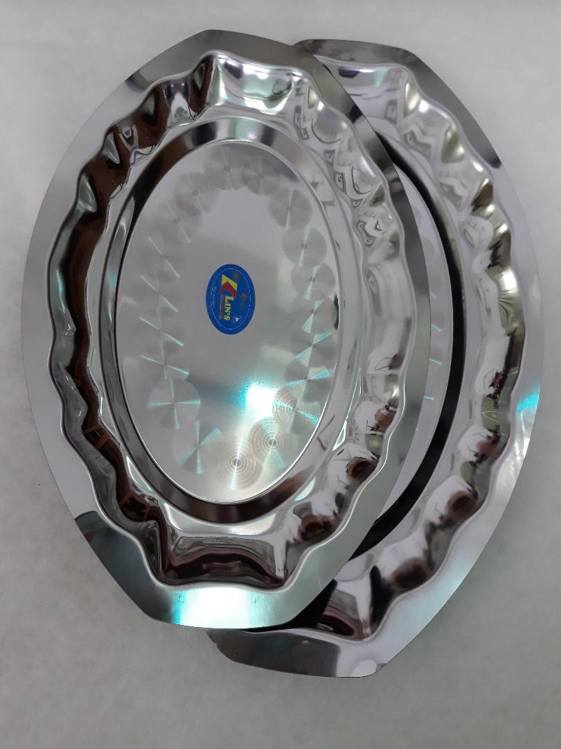 2 Cái Dĩa cạn inox rộng 23cm & 40cm