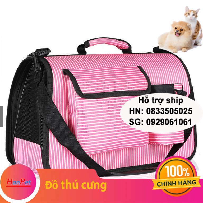Hanpet - Túi cứng vận chuyển chó mèo – Túi vải có túi ( 4711831) (3 size)- túi đựng chó mèo dưới 7kg