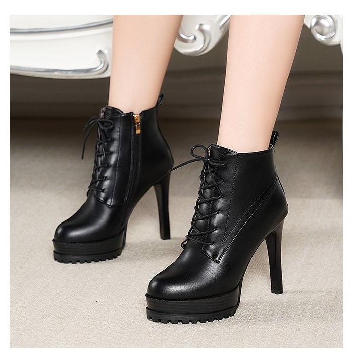 Ảnh thật - Siêu hot Giày boot nữ cao gót 11.5cm phong cách Hàn Quốc B154