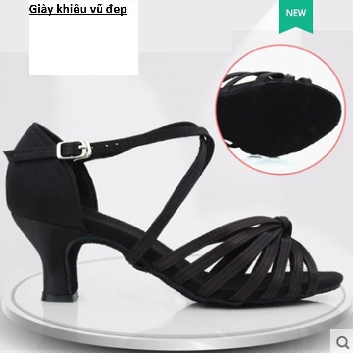 [HCM]Giày khiêu vũ quai dây đen 5cm