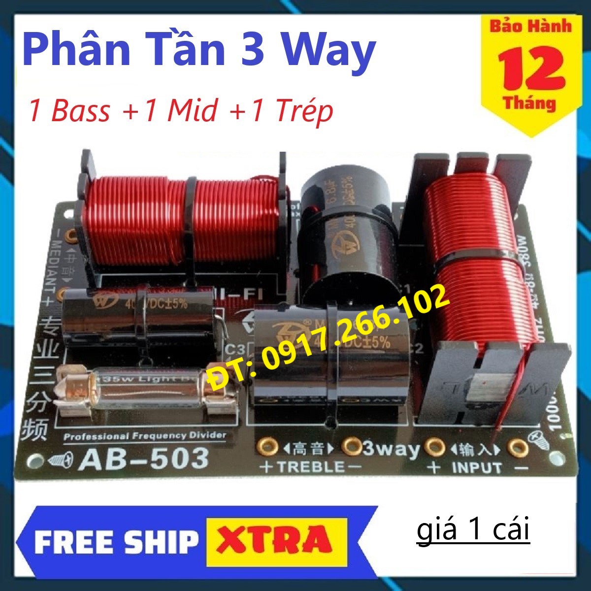 Mạch phân tần 3 đường tiếng bass, trung, treble - giá 1 cái mạch ab.503