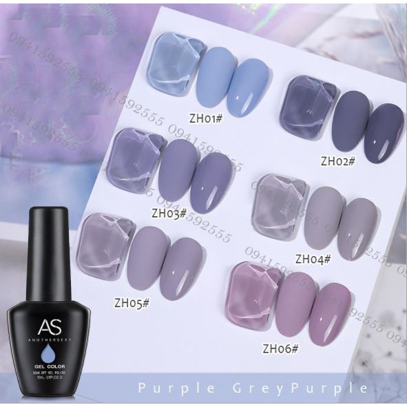 Sơn gel AS set 6 màu  tím khói ZH