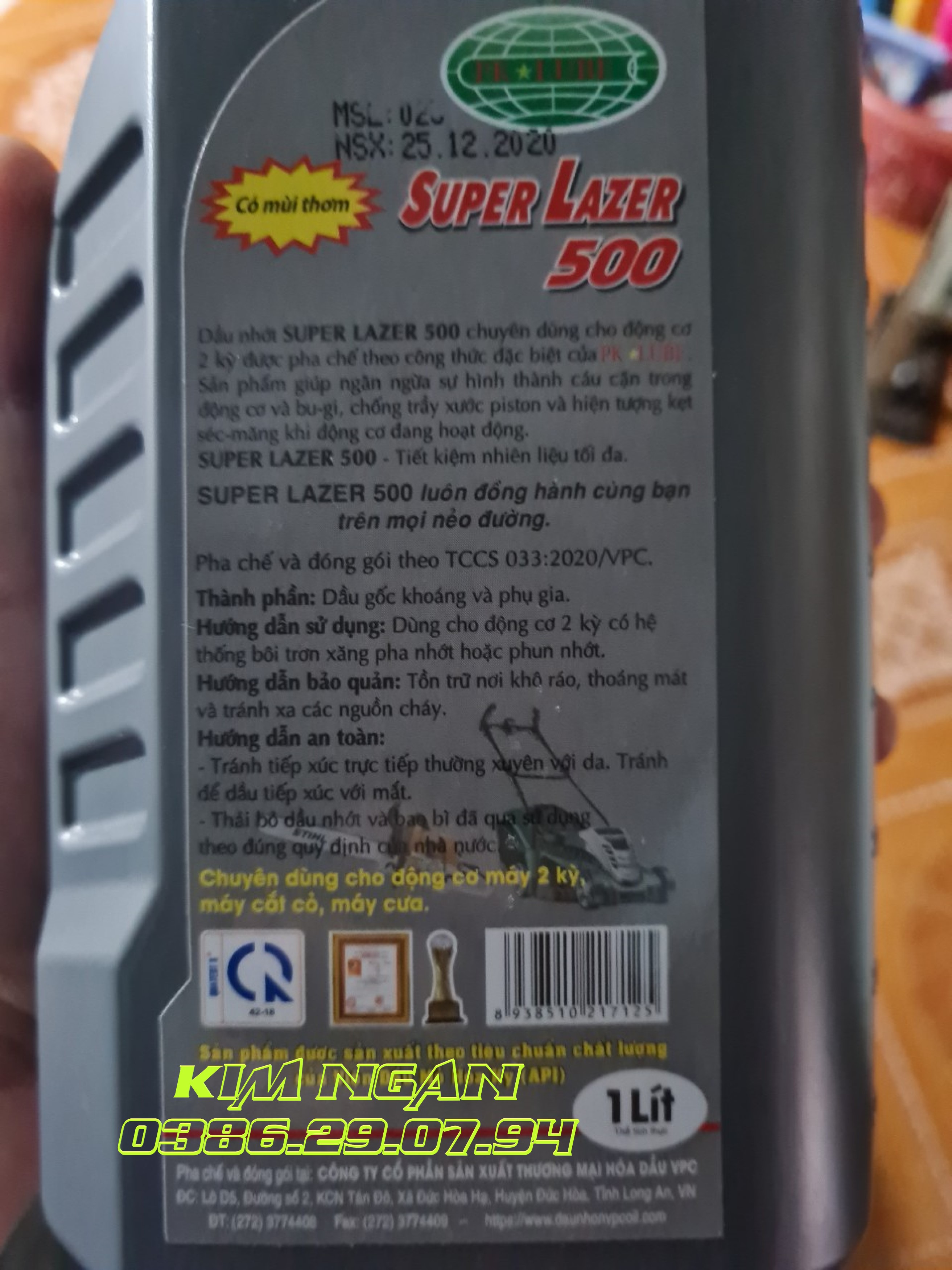 [HCM]Nhớt thơm xe 2 thì SUPER LAZER 500 - 1 Lít