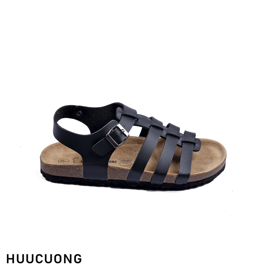 Giày sandal nam nữ chiến binh da PU đế trấu cao cấp