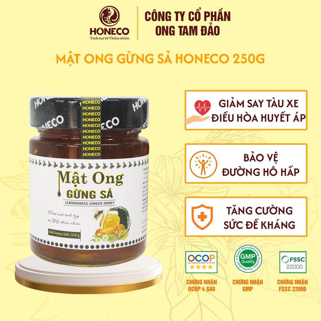 Mật ong Gừng Sả Honeco 250g