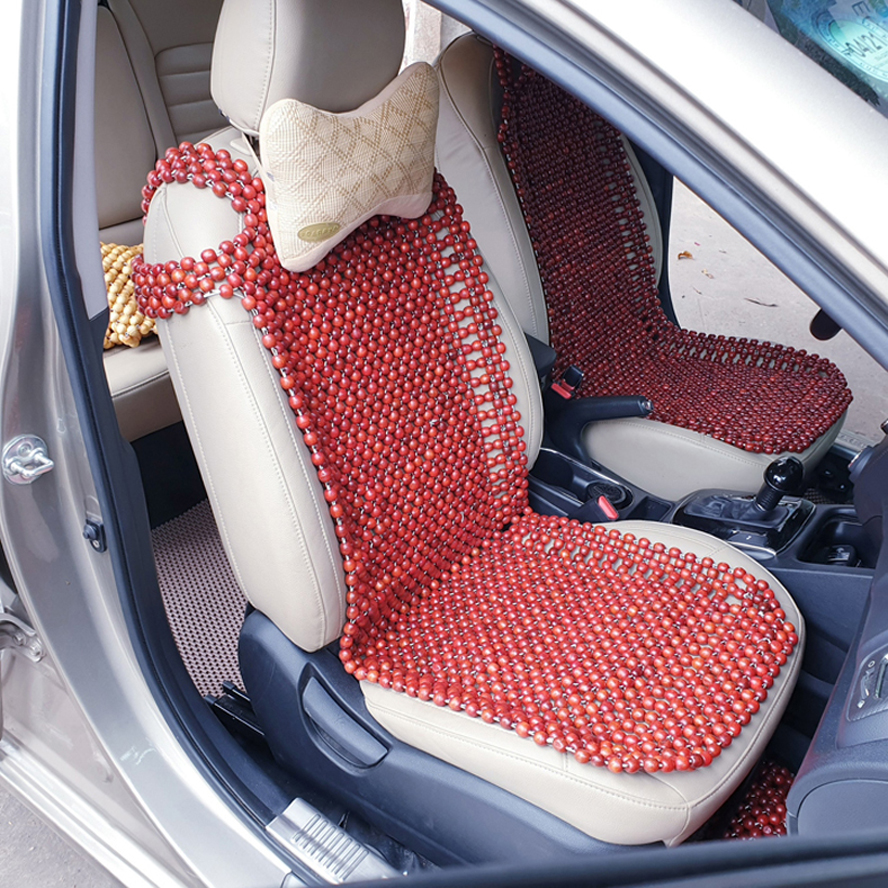 Lót ghế ô tô hạt gỗ nhãn thoáng mát và giúp massage mông cực dễ chịu