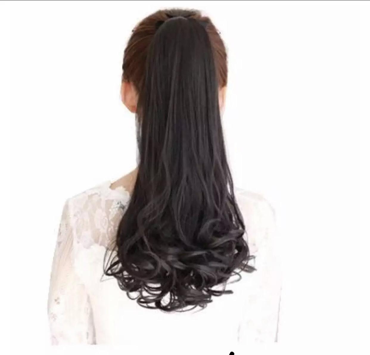 [HCM]Tóc Cột Xoắn Đuôi Cao Cấp Màu Đen Tự Nhiên