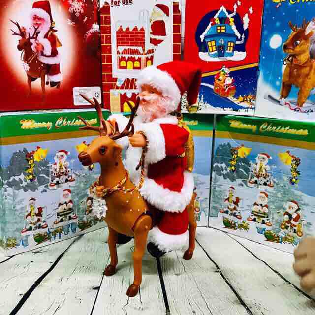 Đồ chơi ông già Noel cưỡi tuần lộc lớn quà tặng giáng sinh noel