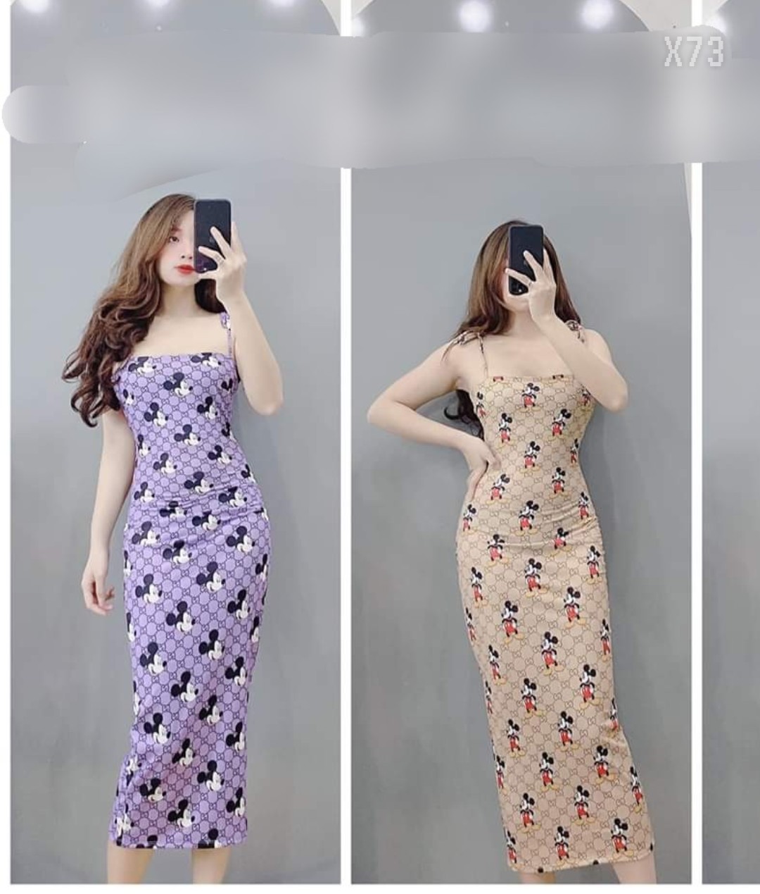 Đầm body 2 dây hoạt hình-ZU