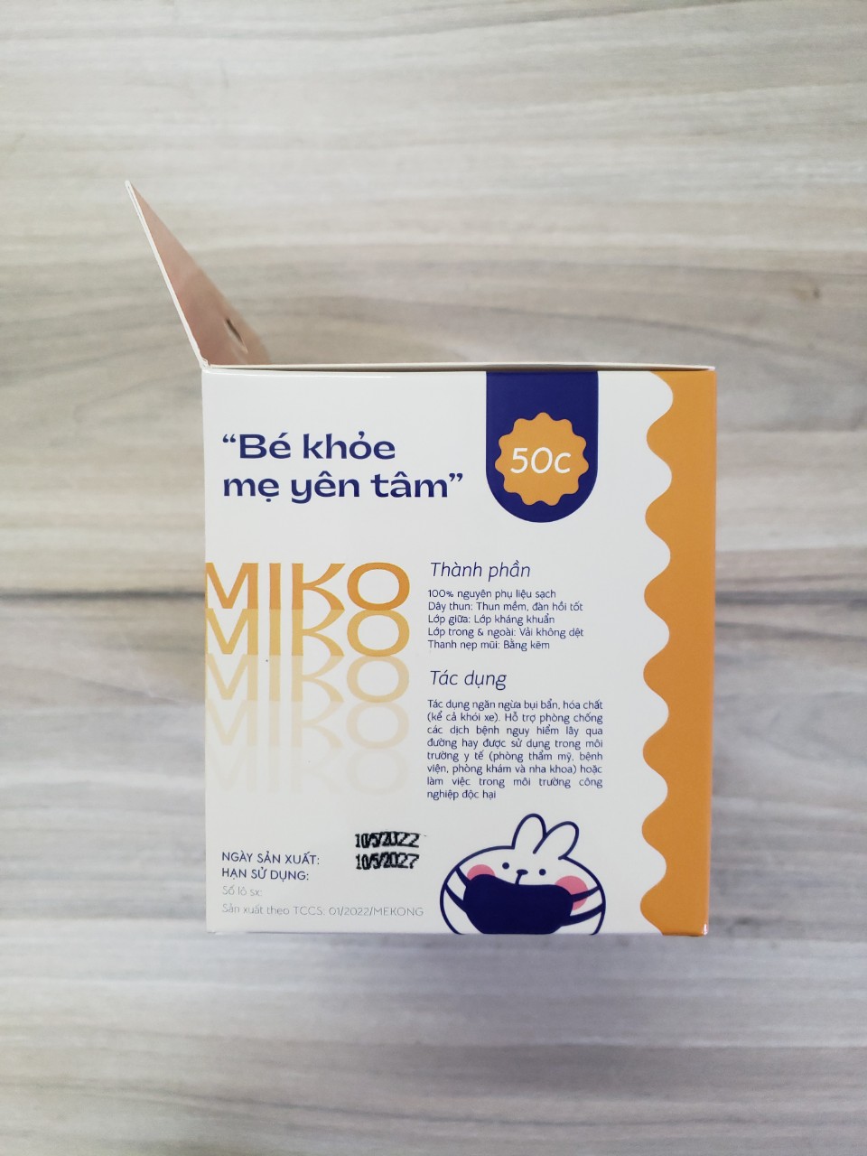 Combo 2 Hộp Khẩu trang y tế trẻ em Miko Họa tiết cao cấp, có dây đeo mềm không đau tai