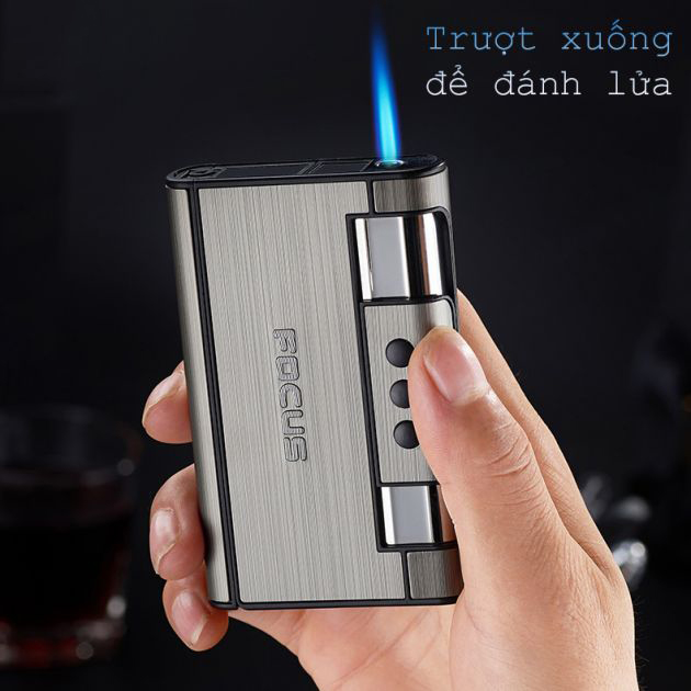 Hộp Quẹt Bật Lửa Focus 2 Trong 1 Cao Cấp
