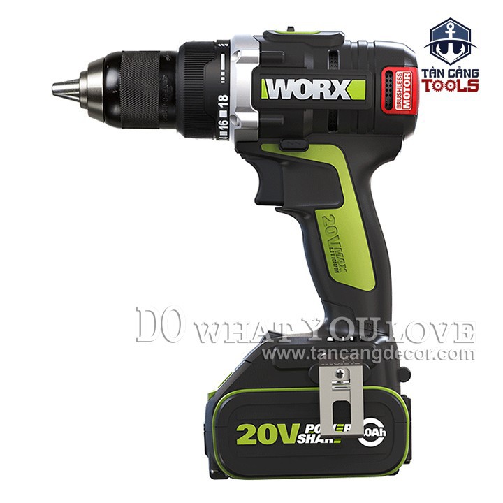 [Trả góp 0%] Máy Khoan Vặn Vít Dùng Pin 20V Worx WU185.1