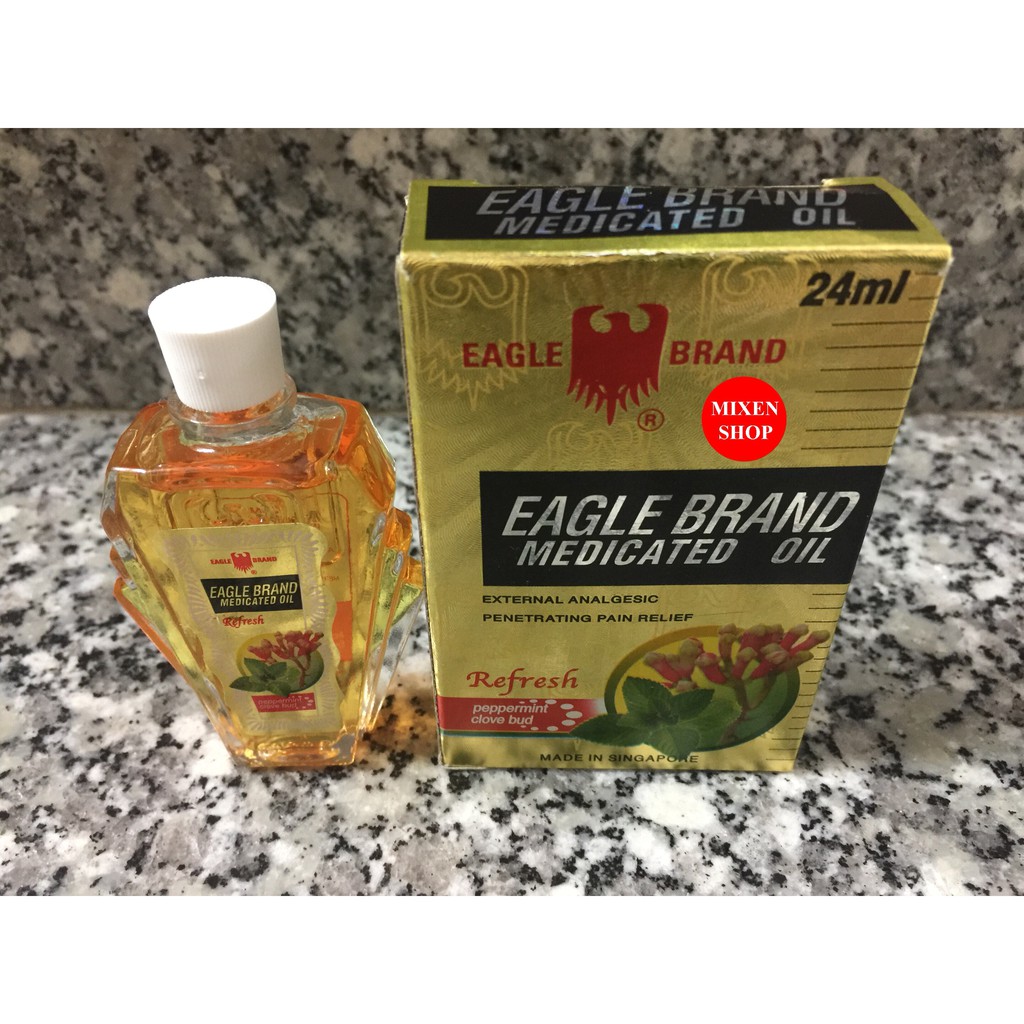 [HCM]Dầu Gió Vàng Singapore Con Ó Eagle Brand 24ml