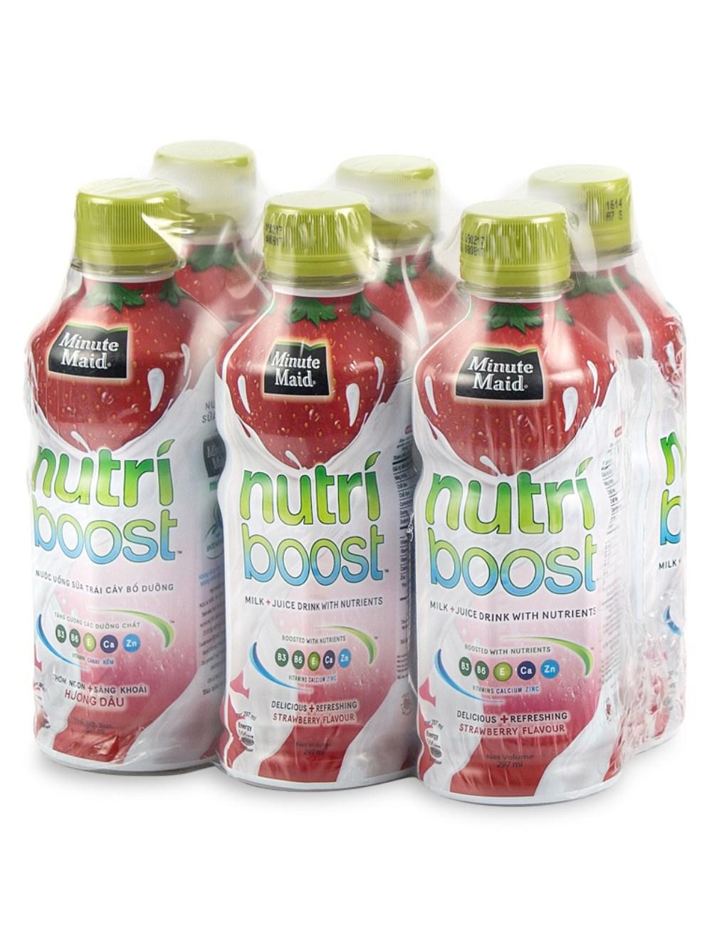 Combo Lốc 6 Chai Nutriboost Dâu 297ml