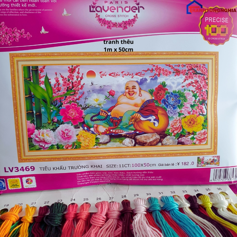 Tranh đính đá, tranh thêu chữ thập phật di lạc lv477 lv507 lv3469 lv3495 z588 89016