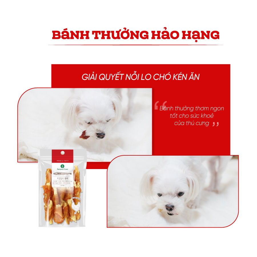 Thịt Cuộn Cá Minh Thái, Snack, Bánh Thưởng Cho Chó NATURAL CORE