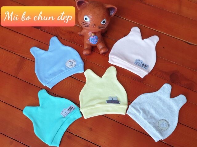Mũ thắt nút chất cotton co dãn 4 chiều cho bé 0-4 tháng