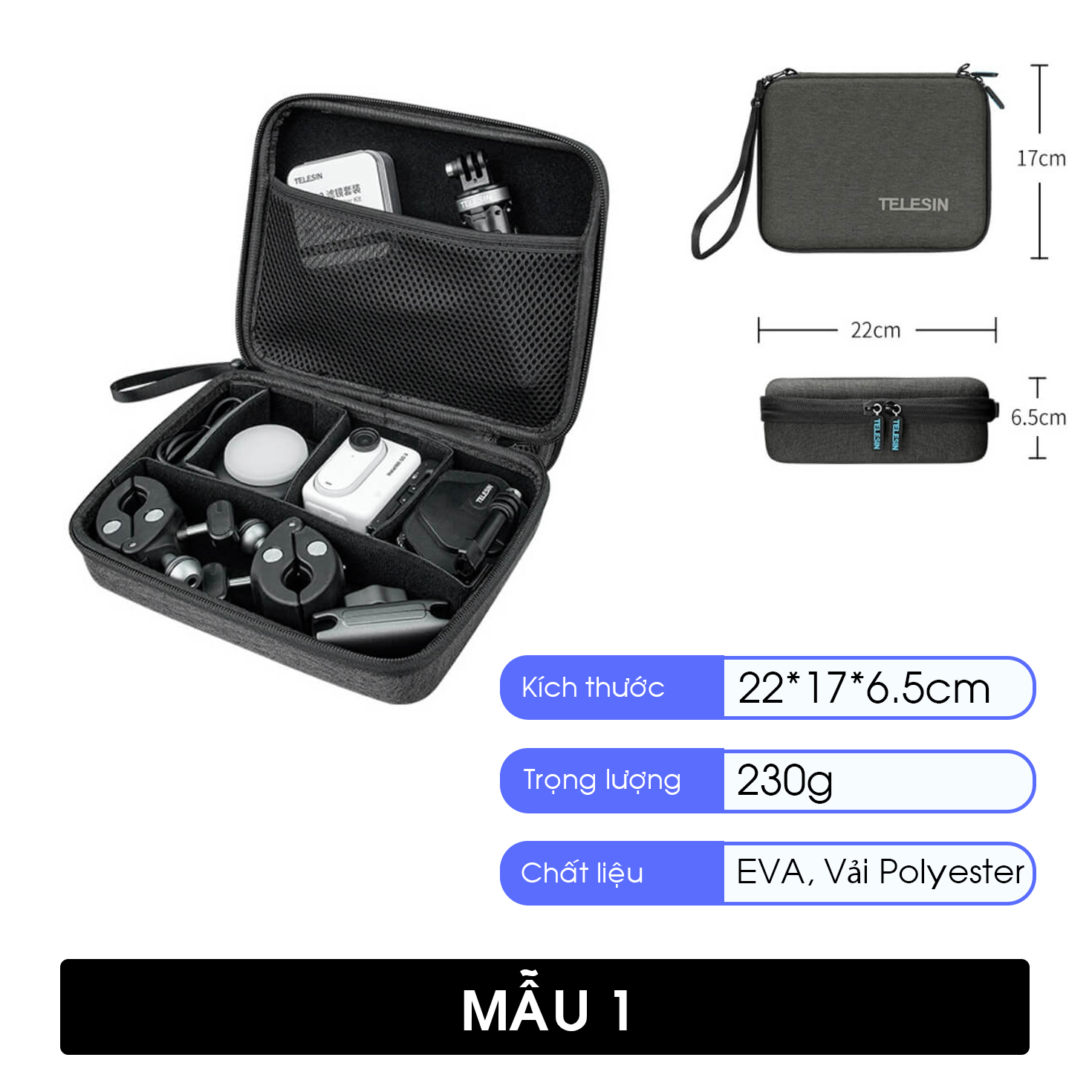 HỘP ĐỰNG GOPRO VÀ PHỤ KIỆN TELESIN