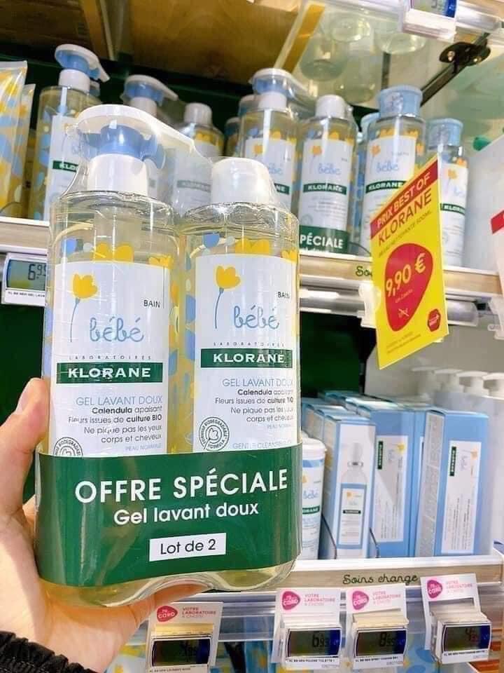 Sữa tắm gội 2 in 1 Klorane bebe Pháp (mẫu mới)