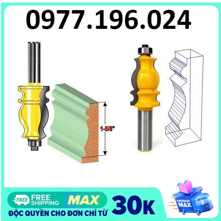 Mũi dao phay đánh chỉ đuôi cá cốt 12ly7