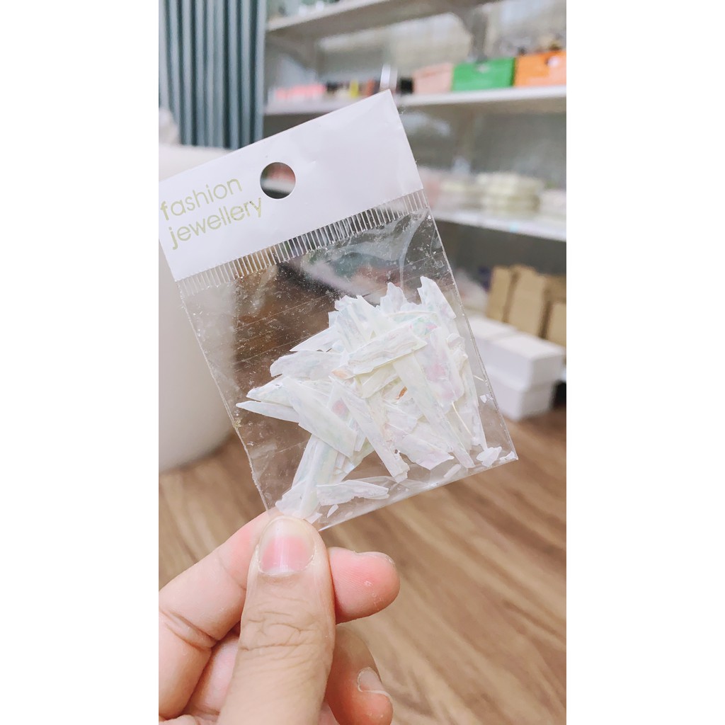Xà cừ trắng túi phụ kiện nail trang trí nai - xà cừ ẩn MOON NAIL