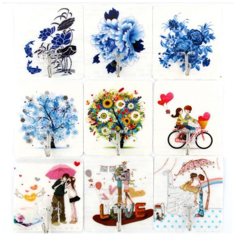 Set 10 Móc Dán Tường 3D Chịu Lực Siêu Chắc