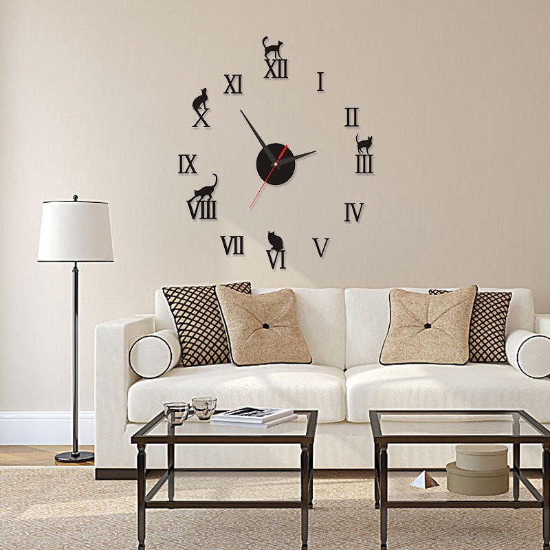 Đồng hồ DIY dán tường nghệ thuật ( hàng có sẵn)