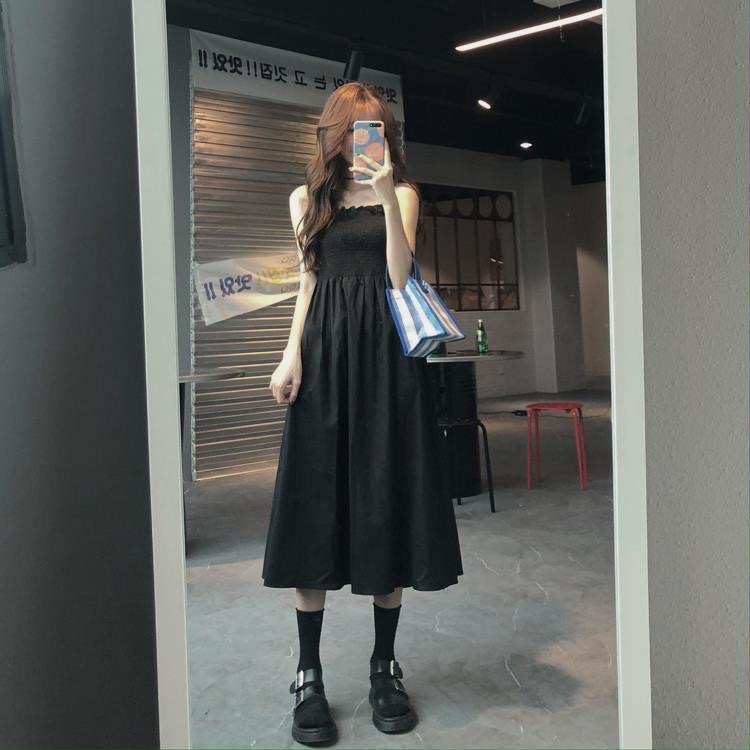 VÁY HAI DÂY MÀU ĐEN SIÊU HOT