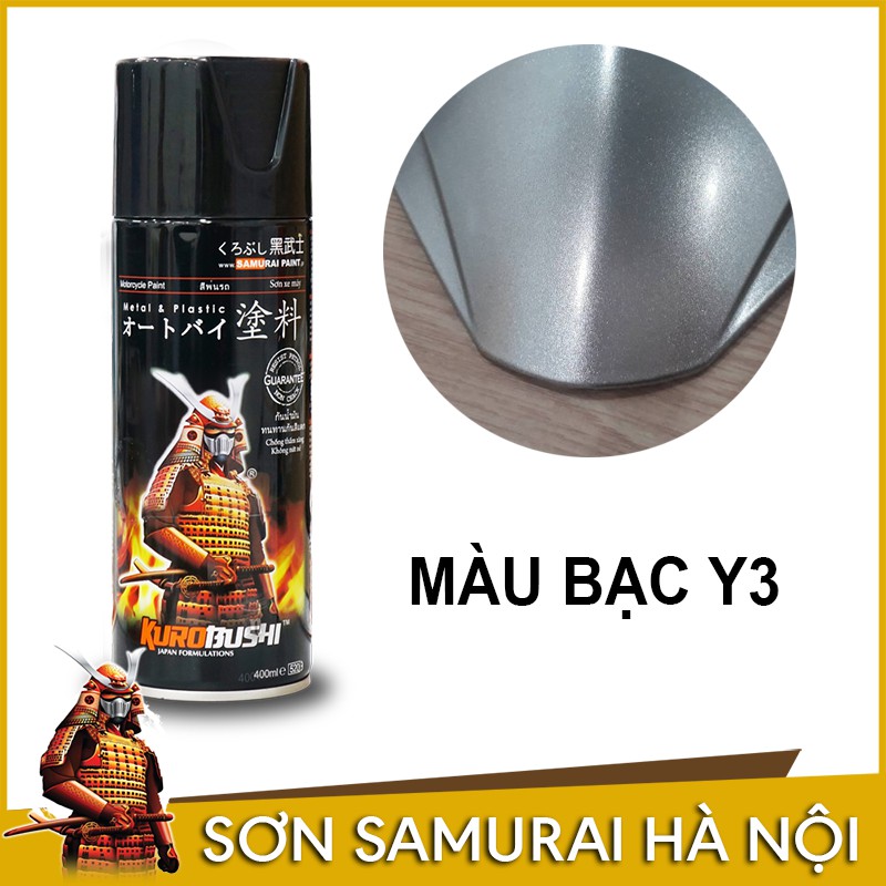 Sơn Samurai Màu Bạc - Chai sơn màu bạc ánh kim Y3 Sơn Xịt Samurai