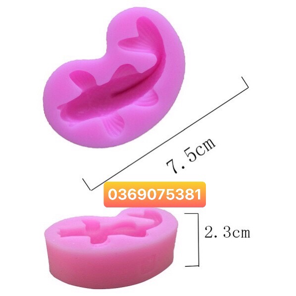 Khuôn silicon cá chép làm thạch, nến, bánh