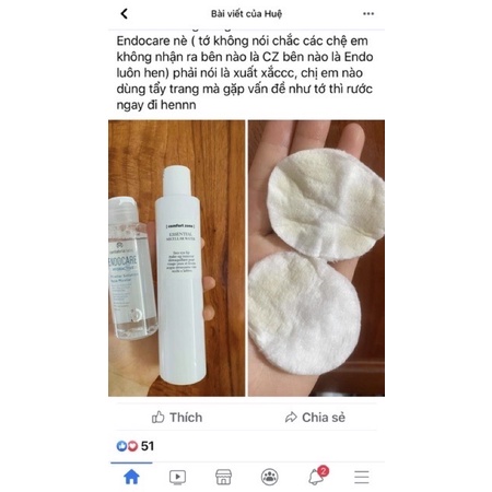 Nước tẩy trang Endocare hydractive micellar solution aqua micelar