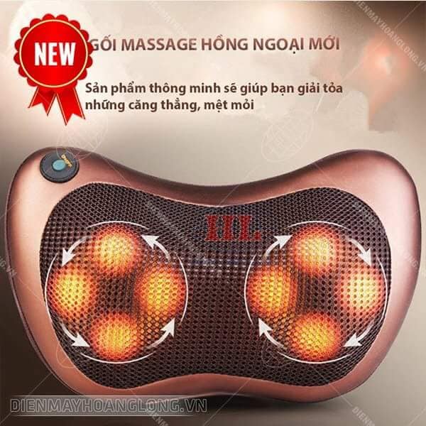 [HCM]Gối Massage Hồng Ngoại 8bi CHM 8018