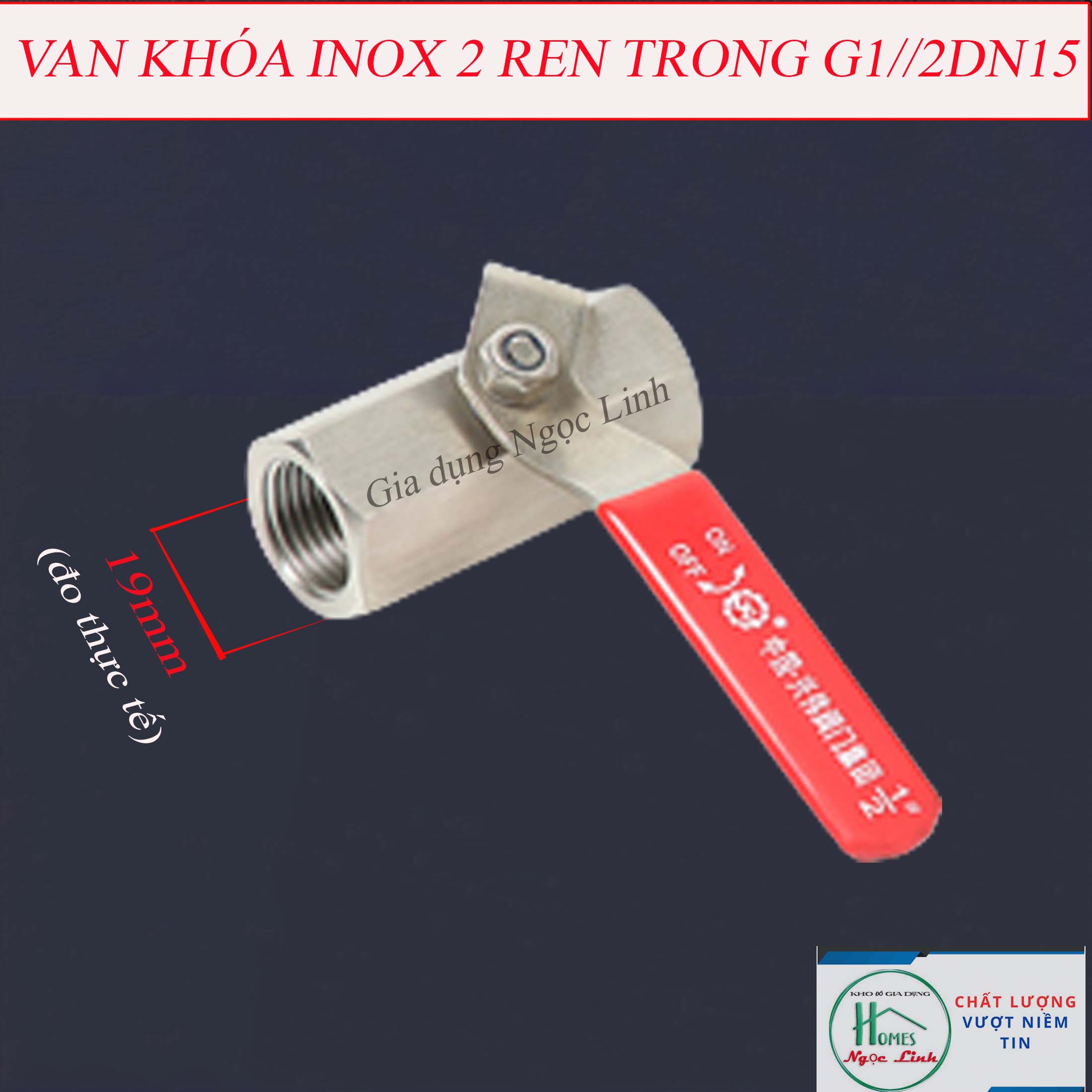 Van bi tay gạt 21 Inox, van khóa nước tay gạt inox