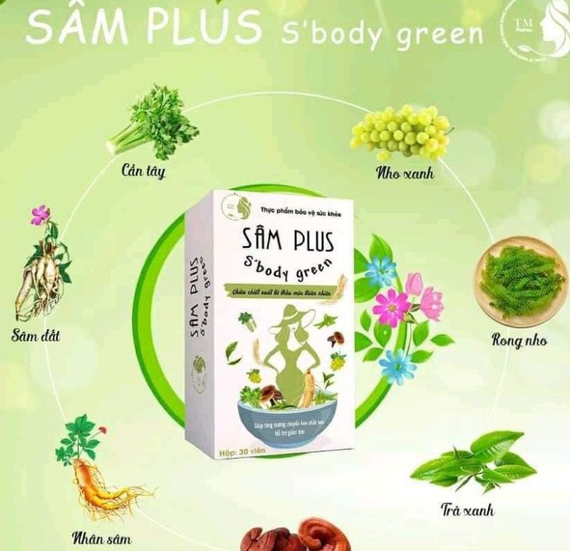 Kẹo giảm cân Sâm Plus SBody Green 30 viên kẹo+ 10 gói trà cam xả tắc thanh lọc cơ thể (không giảm hoàn tiền) giảm cân an toàn hiệu quả , cam kết chính hãng nhập khẩu