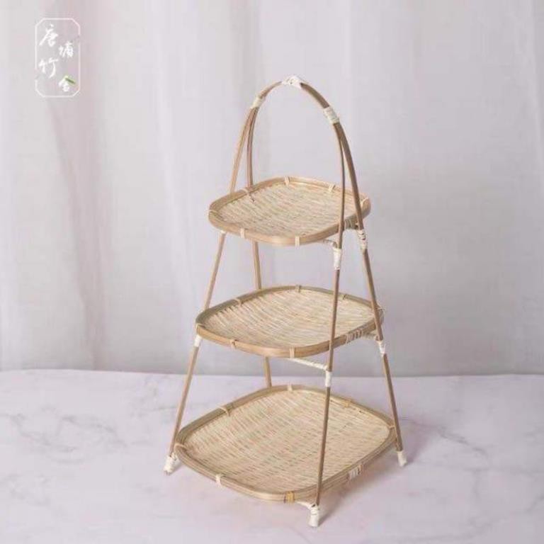 Kệ mẹt tre 3 tầng hình vuông