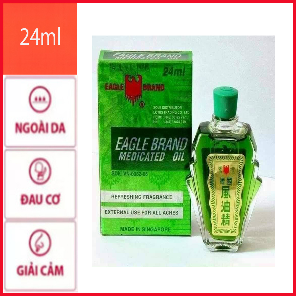 [HCM]Dầu Gió Xanh Con Ó Singapore EAGLE BRAND - Chai 24ml