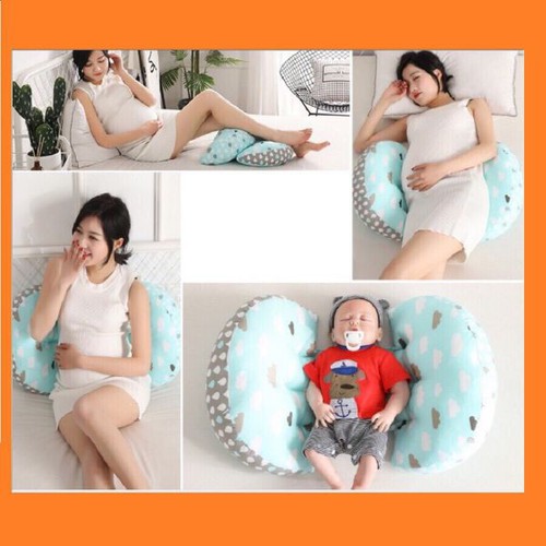 Gối chặn bà bầu cho mẹ và bé 2 in 1 cao cấp Vải cotton 100% Nâng đỡ bụng rất êm ái, rất mềm mại