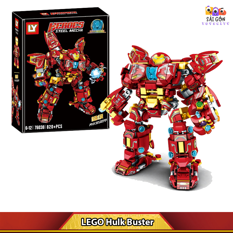 Đồ chơi lắp ráp kiểu lego mô hình robot hulk buster, anti hulk buster avengers endgame ly76038 và ly76013 với 820+ pcs