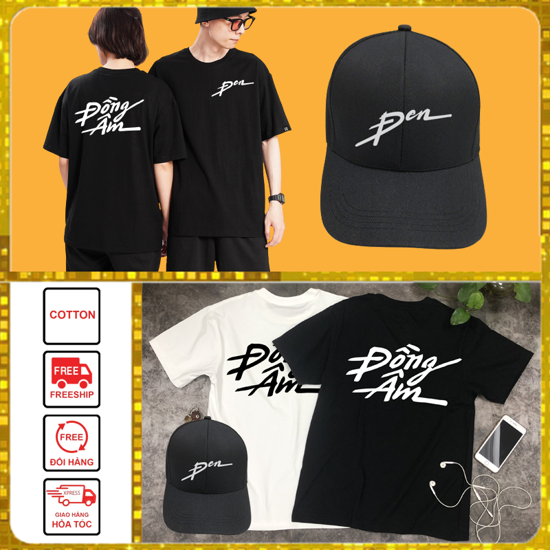 Áo thun đồng âm đen vâu 2023 tay lỡ form rộng unisex hotrend 2023 phong cách rap