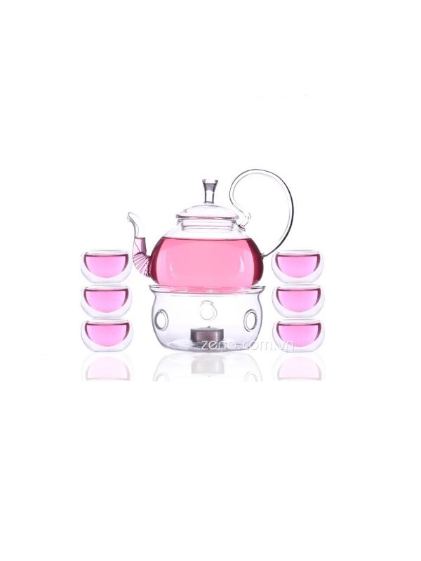 Bộ ấm chén pha trà thuỷ tinh Zeno SET01