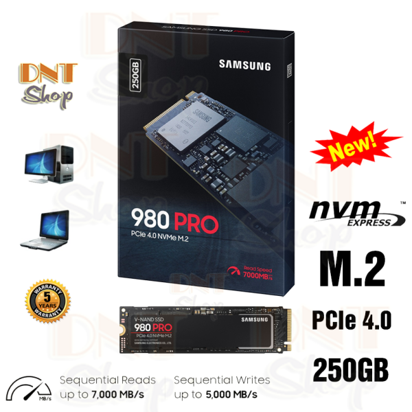 [HCM]Ổ cứng SSD Samsung 980 PRO PCIe Gen 4.0 x4 NVMe V-NAND M.2 2280 250GB (MZ-V8P250B)