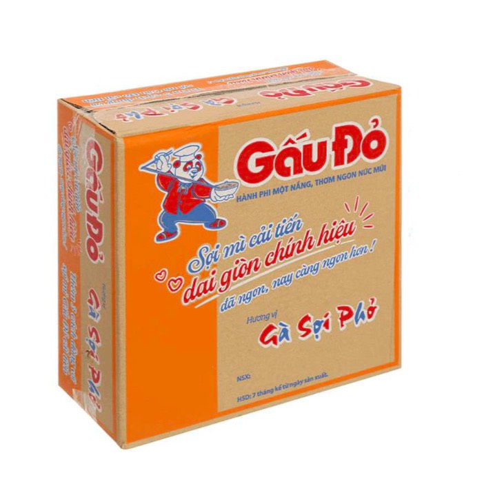 Thùng 30 gói Mì Gà Sợi Phở Gấu Đỏ - 63gr/gói