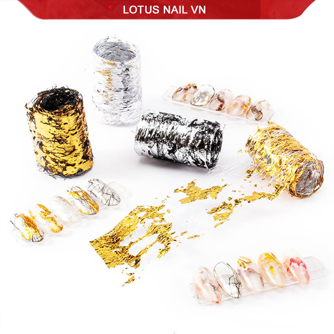 Set foil dán móng, foil nail trang trí móng