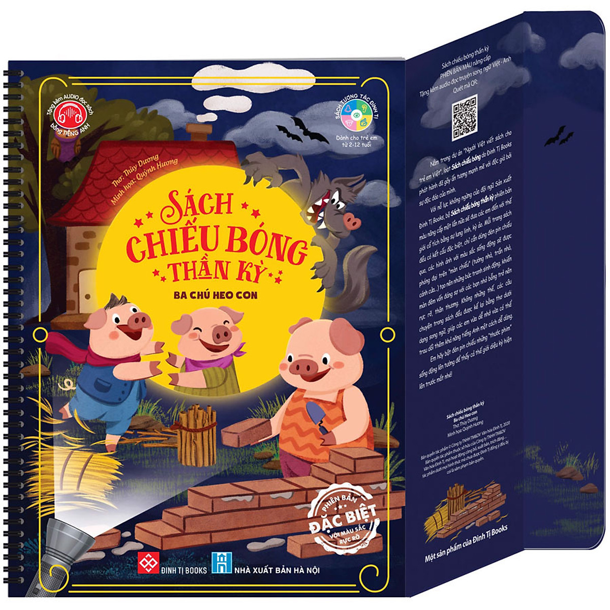 Sách Chiếu Bóng Thần Kỳ - Ba Chú Heo Con (Phiên Bản Đặc Biệt Với Màu Sắc Rực Rỡ)
