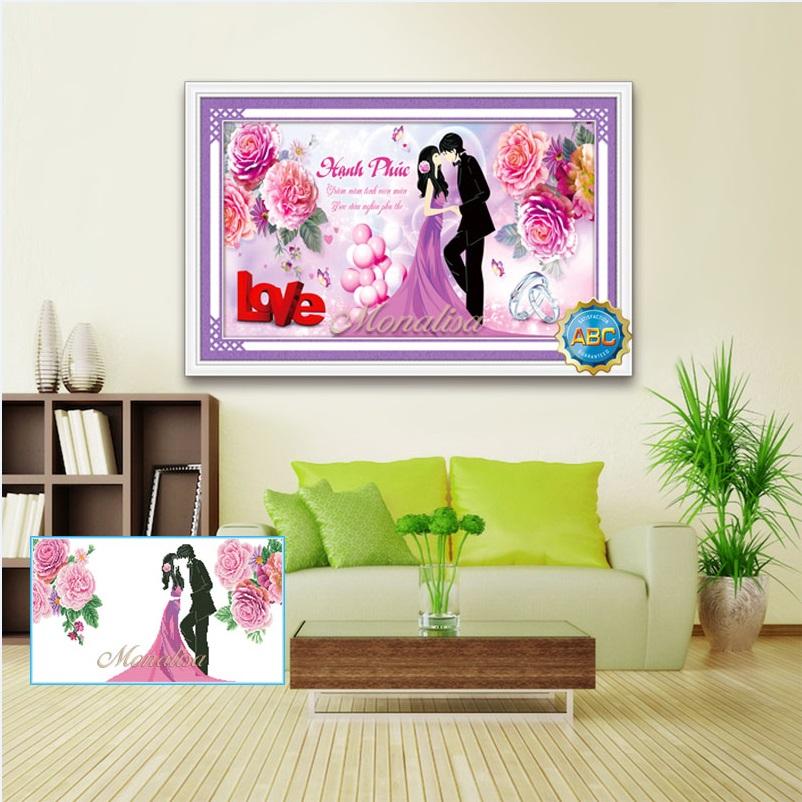 Tranh đính đá Cô Râu Chú Rể Y8270 kích thước 80x50cm (Kho Tranh Giá Rẻ)