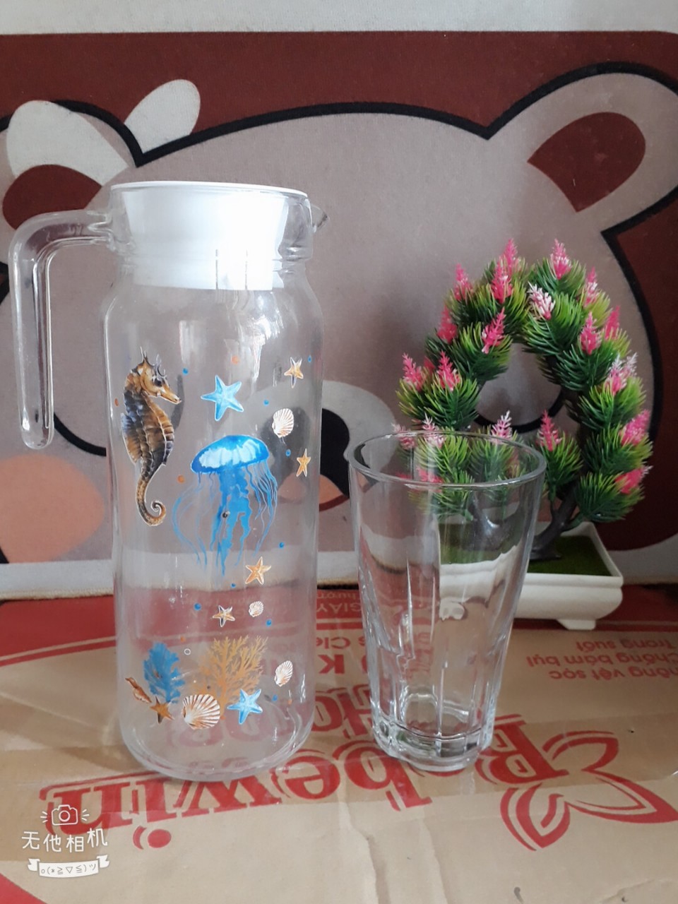 [HCM]BÌNH THỦY TINH KÈM LY DUNG TÍCH 1L