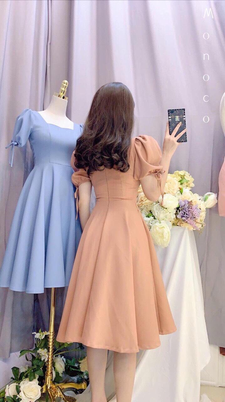 [HCM]Đầm Dáng Xòe Cổ Vuông