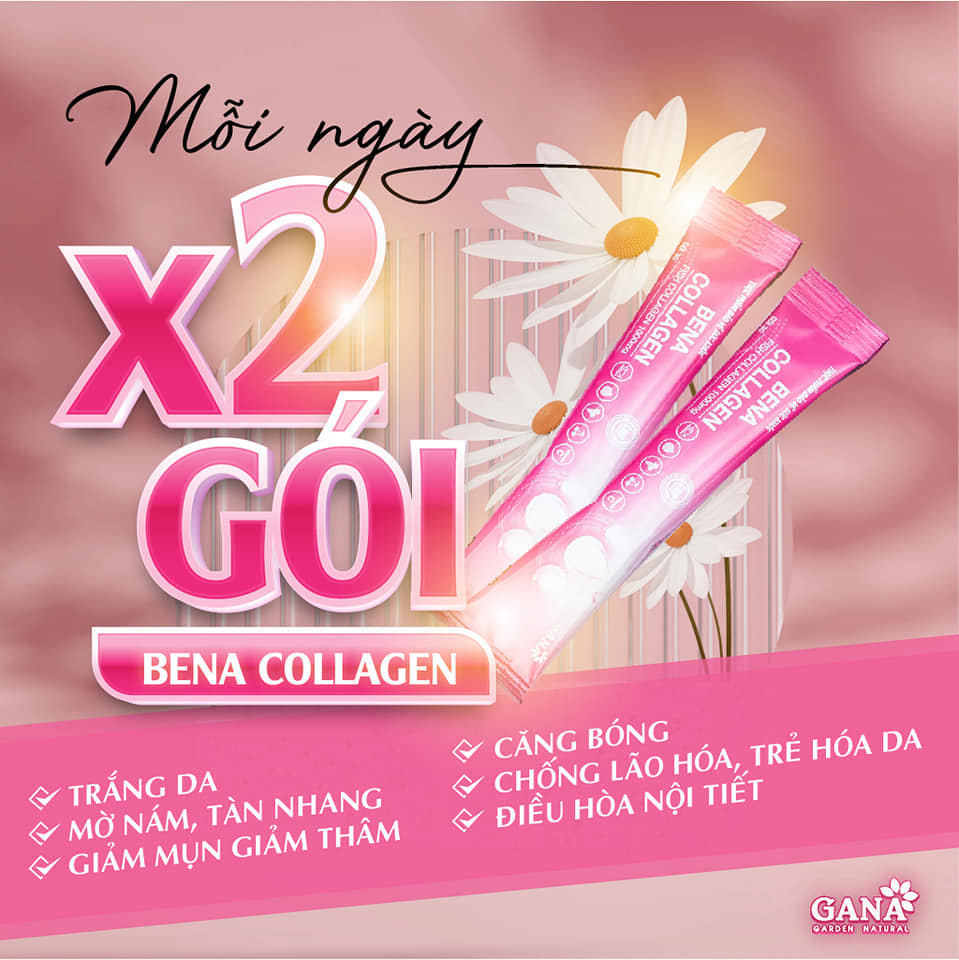 (hcm)BỔ SUNG COLLEN DẠNG BỘT BENA COLLAGEN GANA( HỘP 15 GÓI dùng thử)